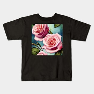 Watercolor rose pattern design Kids T-Shirt